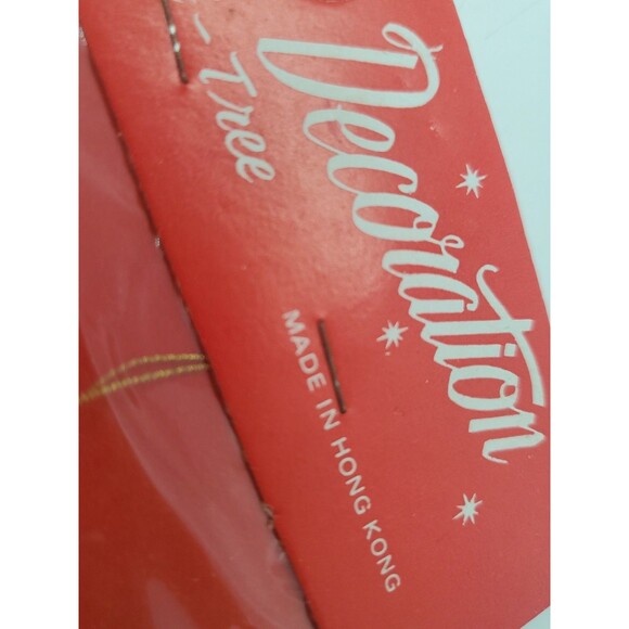 Vintage Clear Plastic Christmas Tree Decoration Santa Bells Holly NIP Hong Kong - Picture 8 of 10